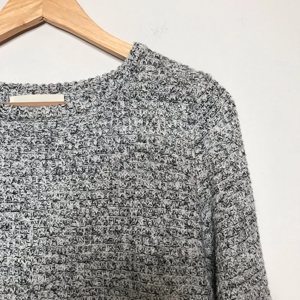 For Love and Lemons Knitz Waffle Knit Grey Crewneck Sweater Size XS